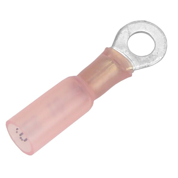 Pacer 22-18 AWG Heat Shrink Ring Terminal - No 10 Stud Size - 25 Pack